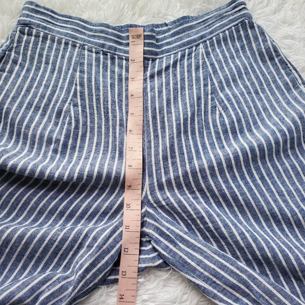 beachlunchlounge Linen Pants with Pockets - Blue and White Vertical Stripe - Picture 8 of 10